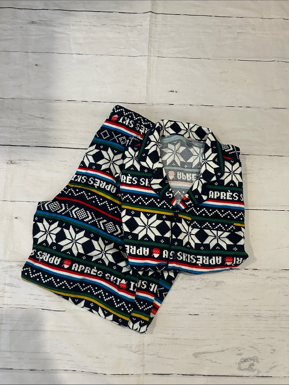 Hanna Andersson Large Men’s Apres Ski Flannel Nordic Print Pajama Set